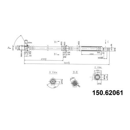 Centric Brake Hose, Parts 150.62061 150.62061